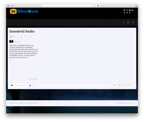 Explicit WordPress theme - tvafterdark.com/category/podcasts/daredevilradio