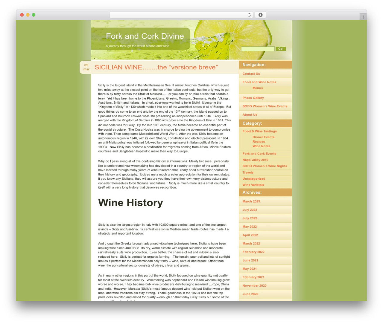 Lime Slice WordPress theme - forkandcorkdivine.com Lime Slice WordPress theme - forkandcorkdivine.com
