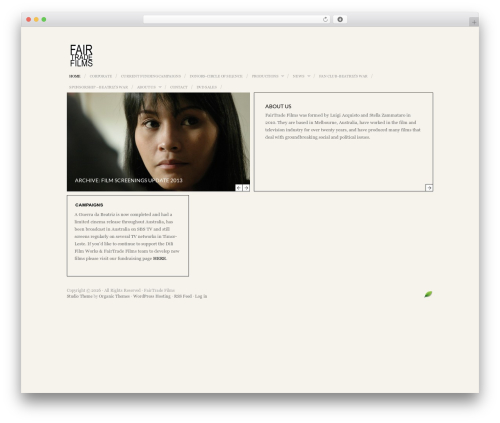 WordPress theme Organic Studio - fairtradefilms.com.au