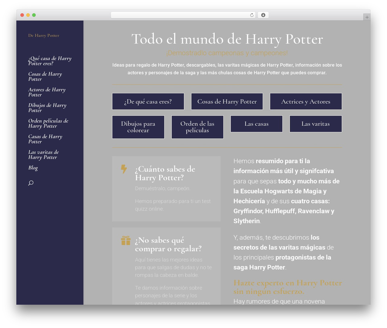 Theme WordPress Divi - deharrypotter.es Theme WordPress Divi - deharrypotter.es