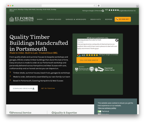 Beautiful and responsive cookie consent addon WordPress plugin - elfords.co.uk