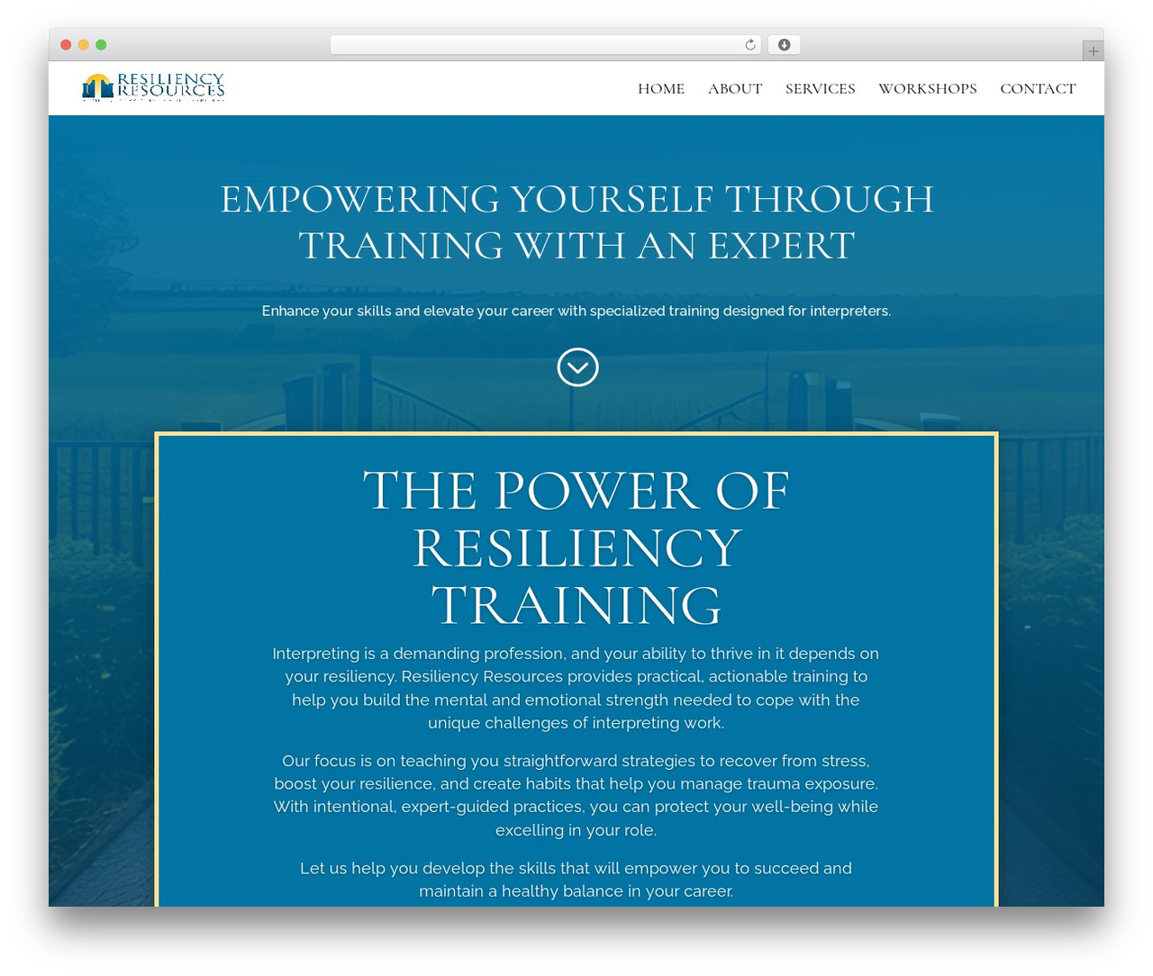 Wildman WordPress theme - resiliencyresources.com