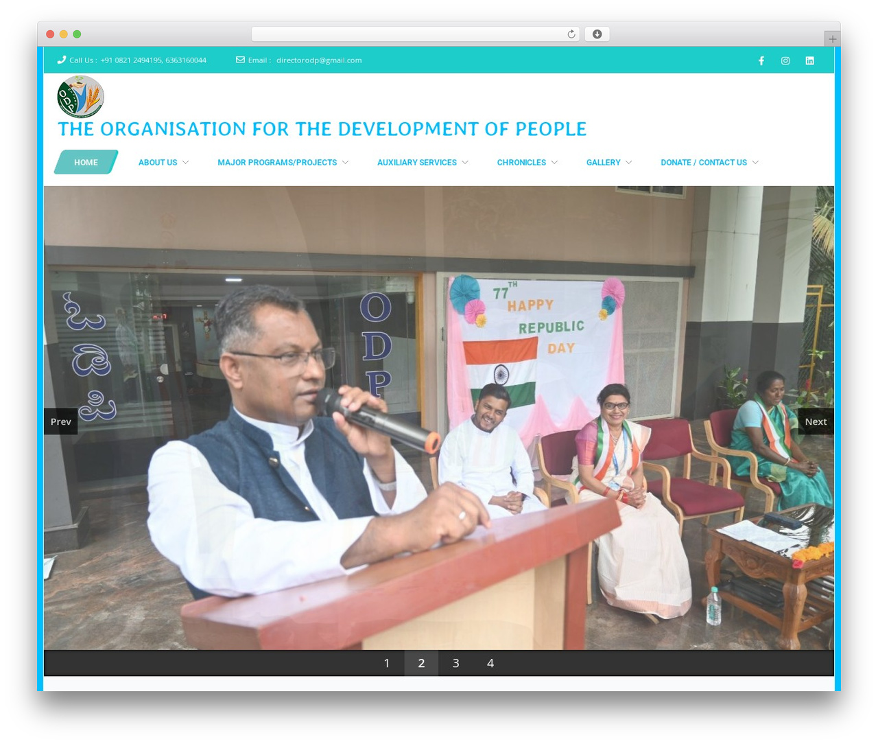 Frontech WordPress website theme - odpmysore.org