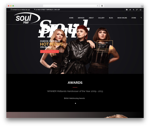 Coiffeur WordPress theme design - soulhair.co.uk