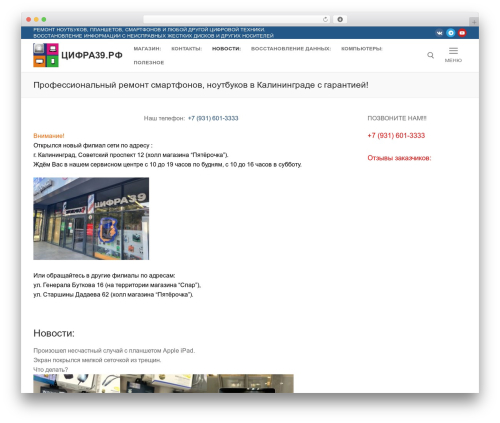 Customify WordPress theme - digital39.ru