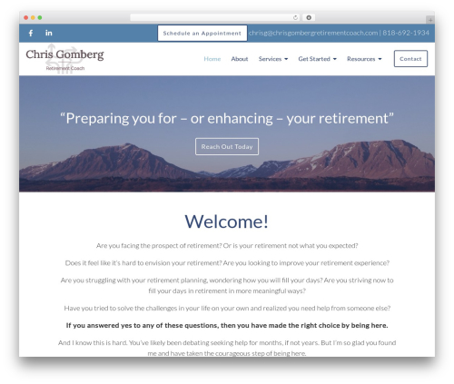 Genesis WordPress theme - chrisgombergretirementcoach.com