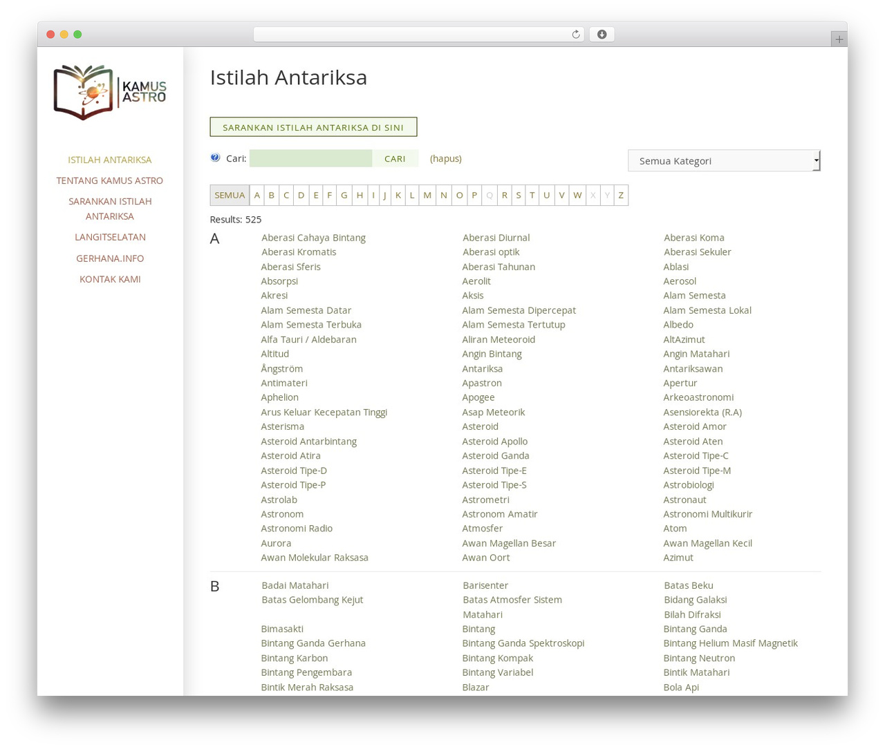 Morphology WordPress theme - kamusastro.com