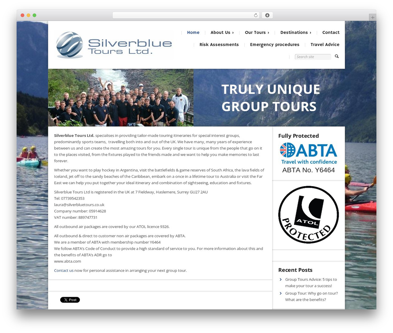 Time WordPress theme - silverbluetours.co.uk