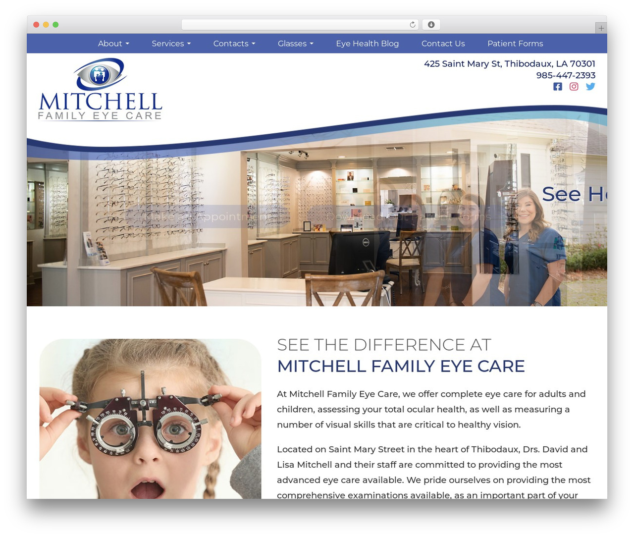 WordPress theme Your Web Layout - mitchelleyecare.com