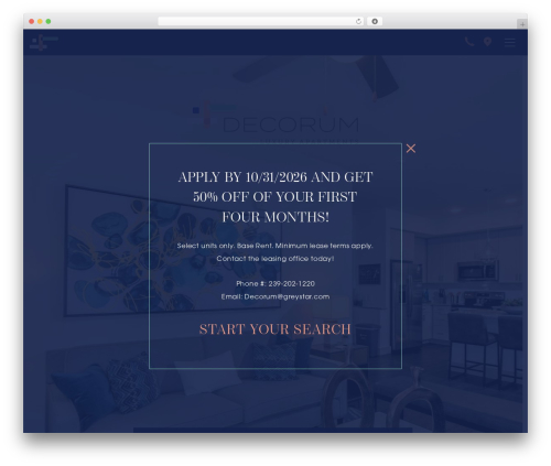 deCorum WordPress website theme - liveatdecorum.com