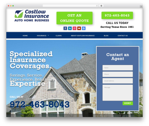Divi WordPress theme - www.costlowinsurance.com