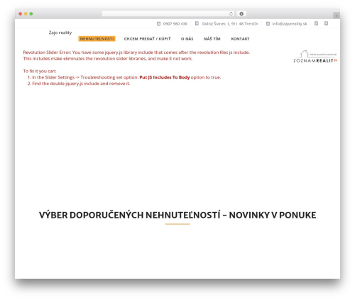 MyHome WP theme - zajoreality.sk