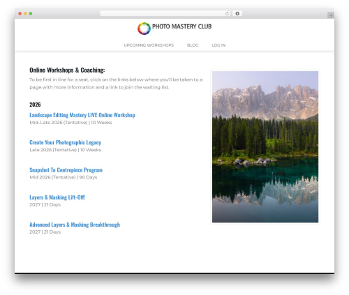 Thrive Theme Builder WordPress website theme - photomasteryclub.com