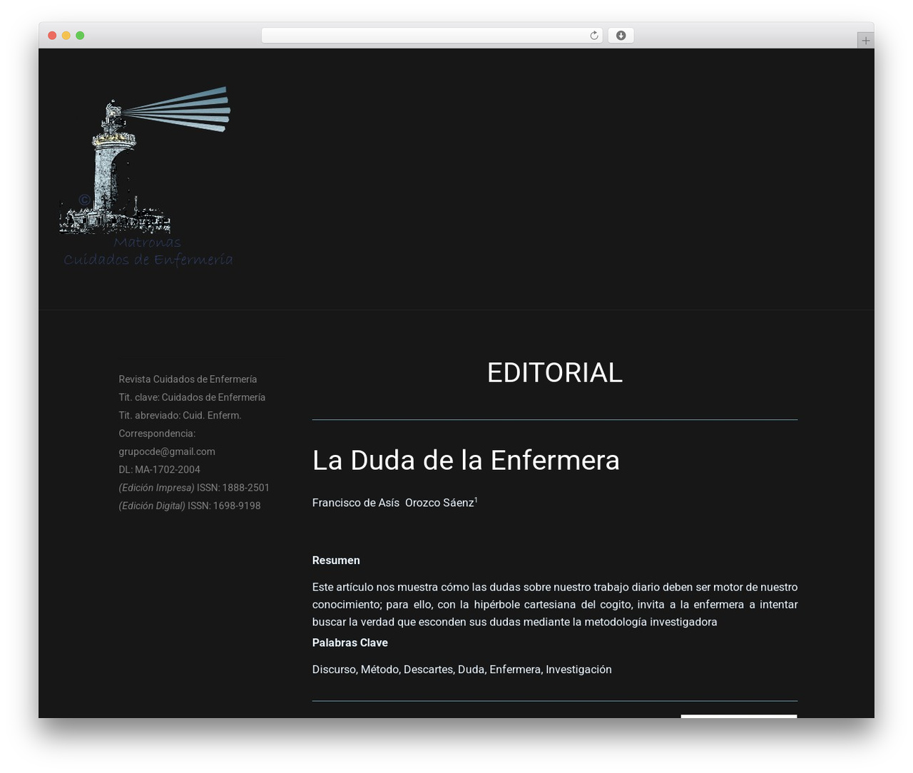 Aurel WordPress theme - cuidadosdeenfermeria.com