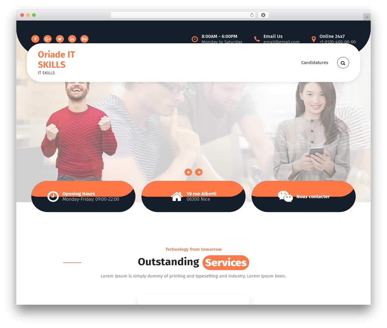 Avril WordPress theme - oriade-skills.com