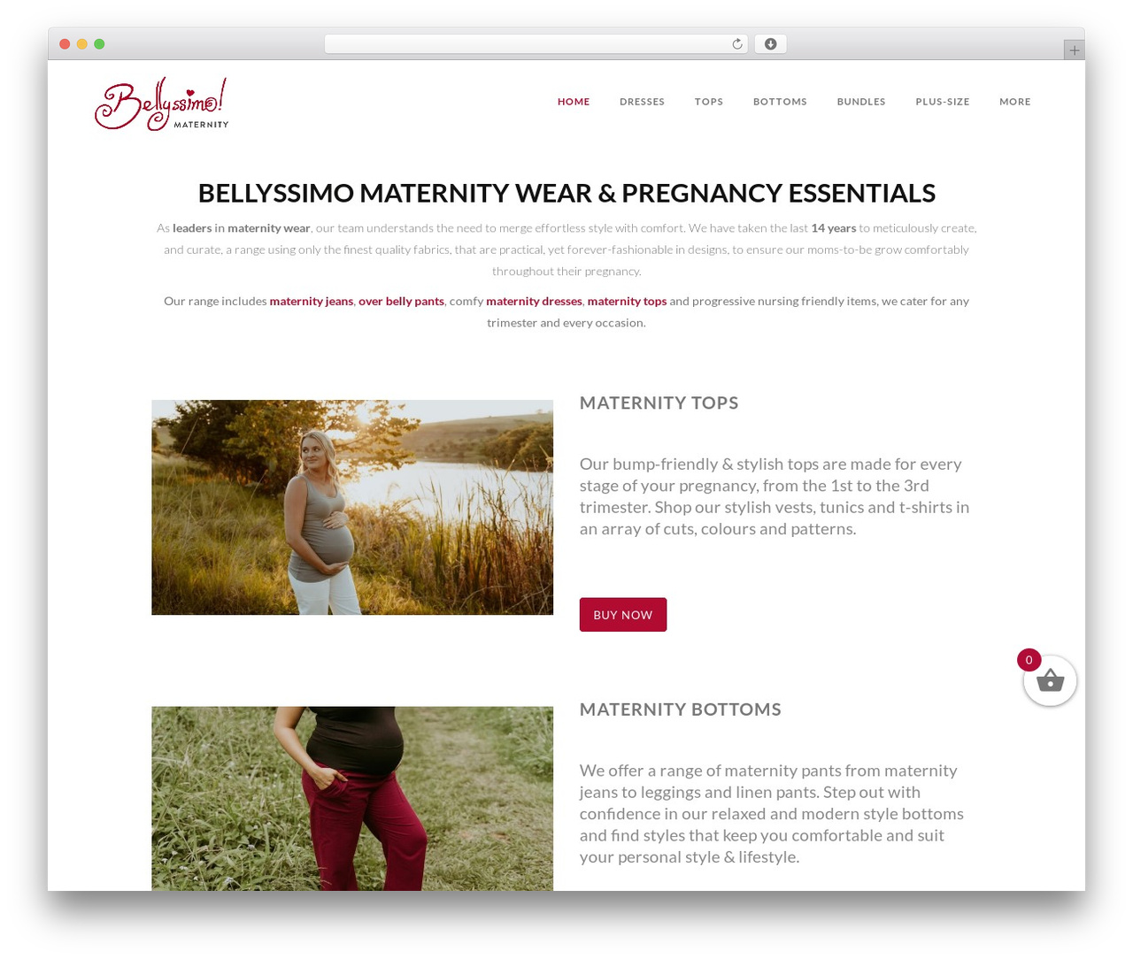 Bridge WordPress ecommerce theme - bellyssimo.co.za