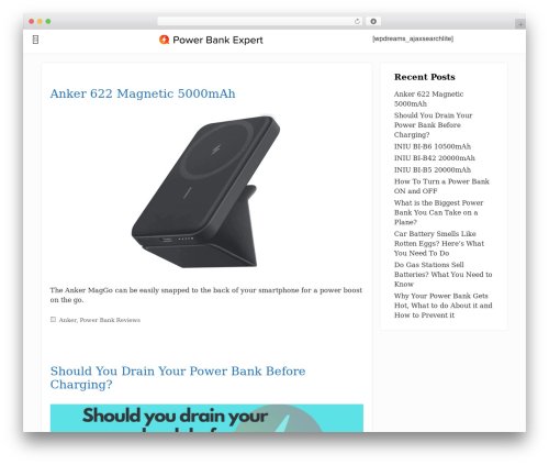 Child Generatepress WordPress theme - powerbankexpert.com