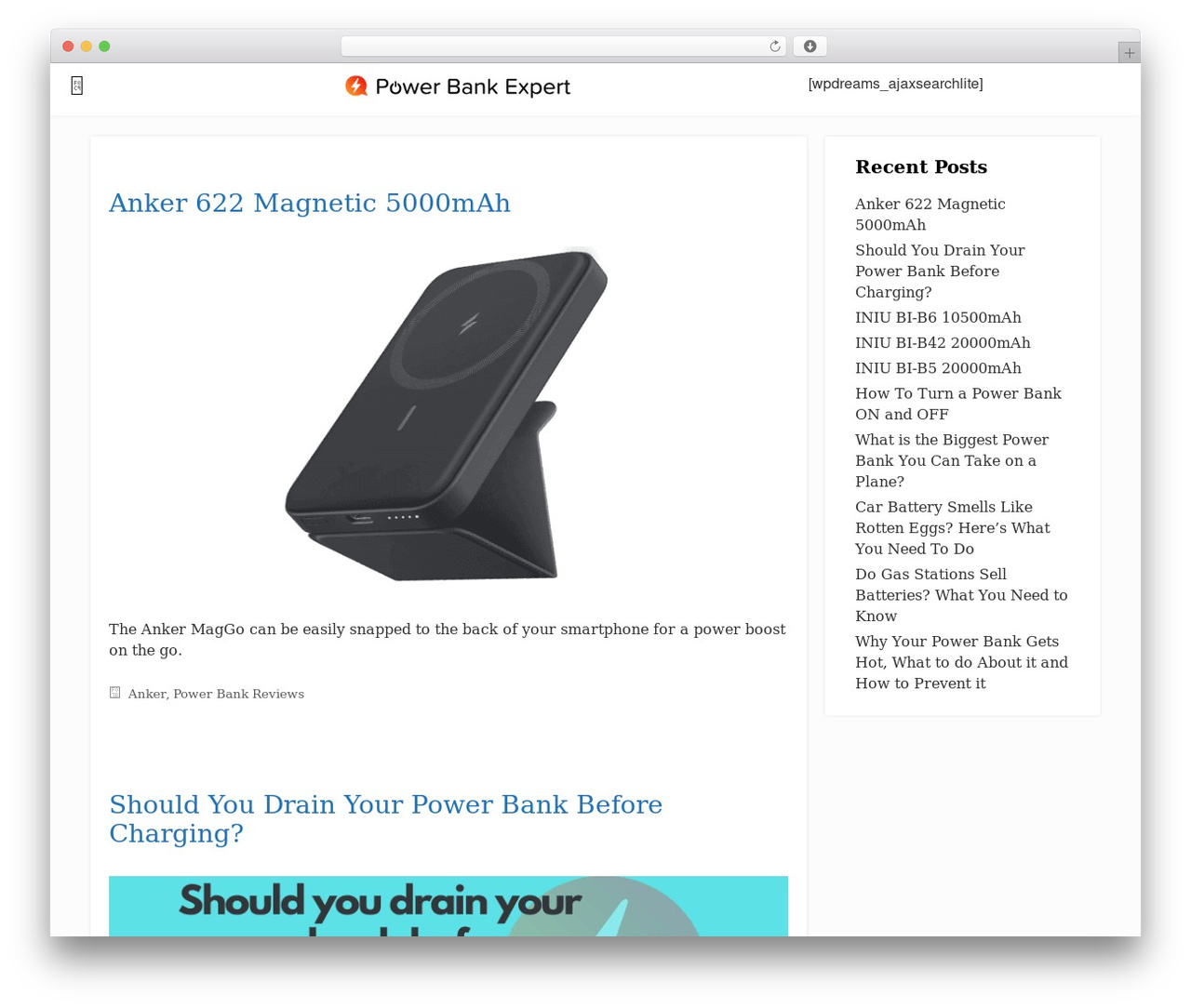 Child Generatepress WordPress theme - powerbankexpert.com