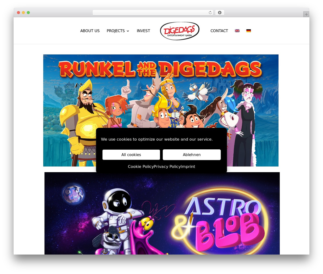 Divi theme WordPress - digedags-entertainment.com