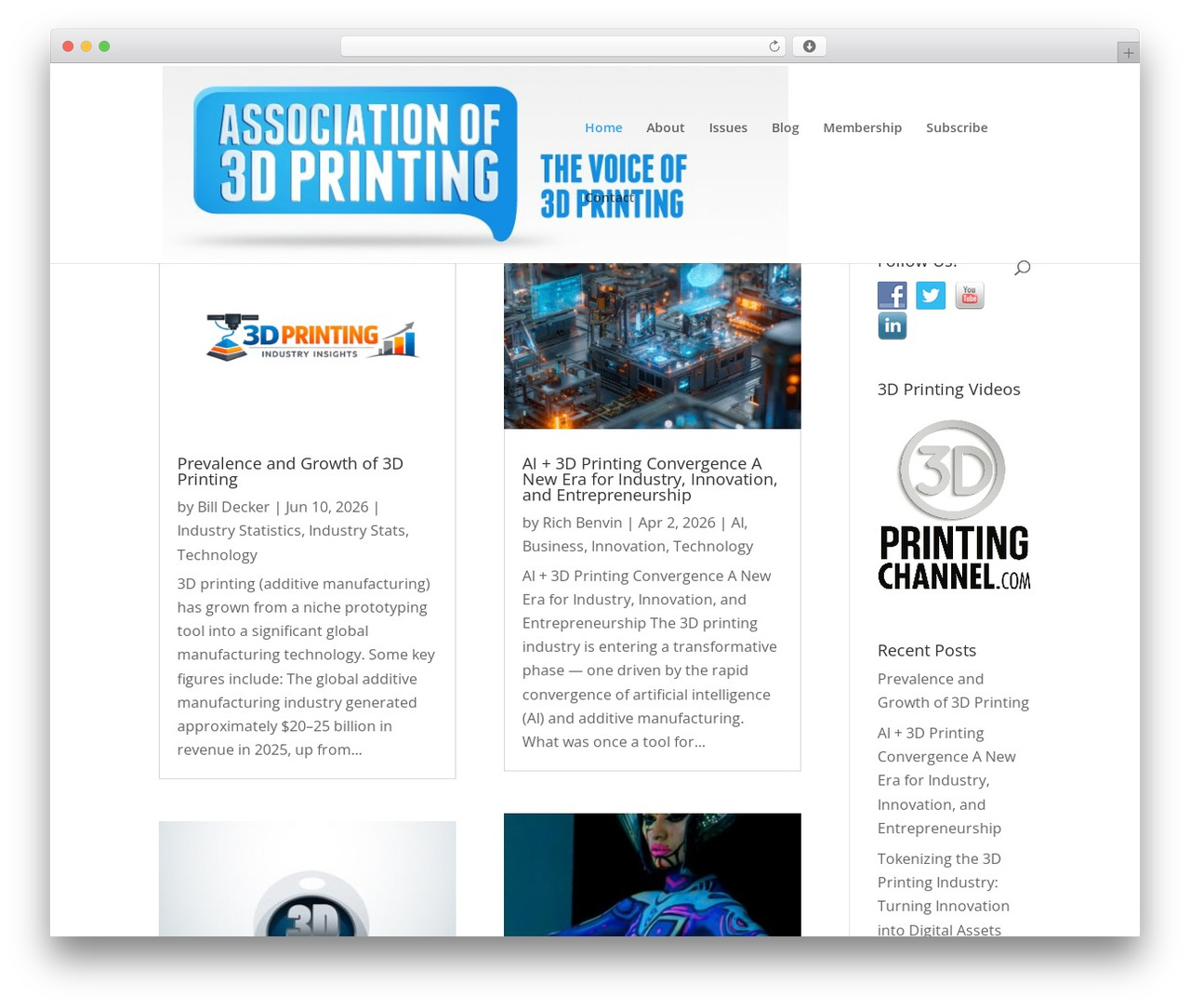 Divi theme WordPress - associationof3dprinting.com