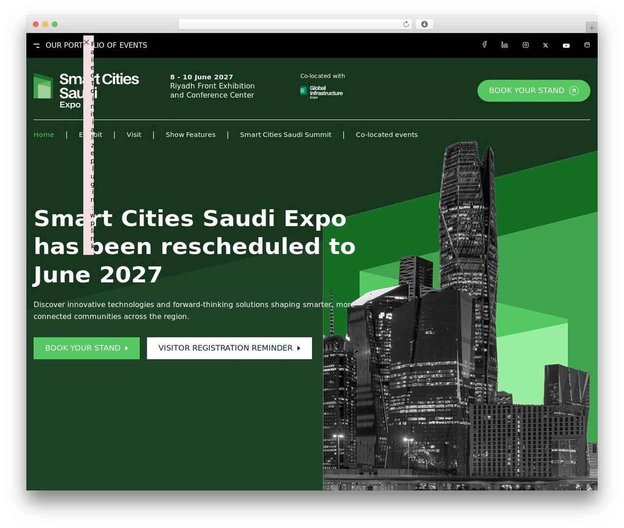 DMG Global Infrastructure WordPress theme - smartcitiessaudiexpo.com