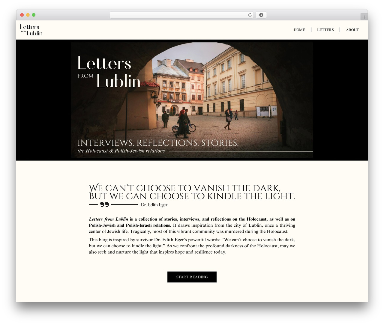 Janey WordPress theme - lettersfromlublin.com