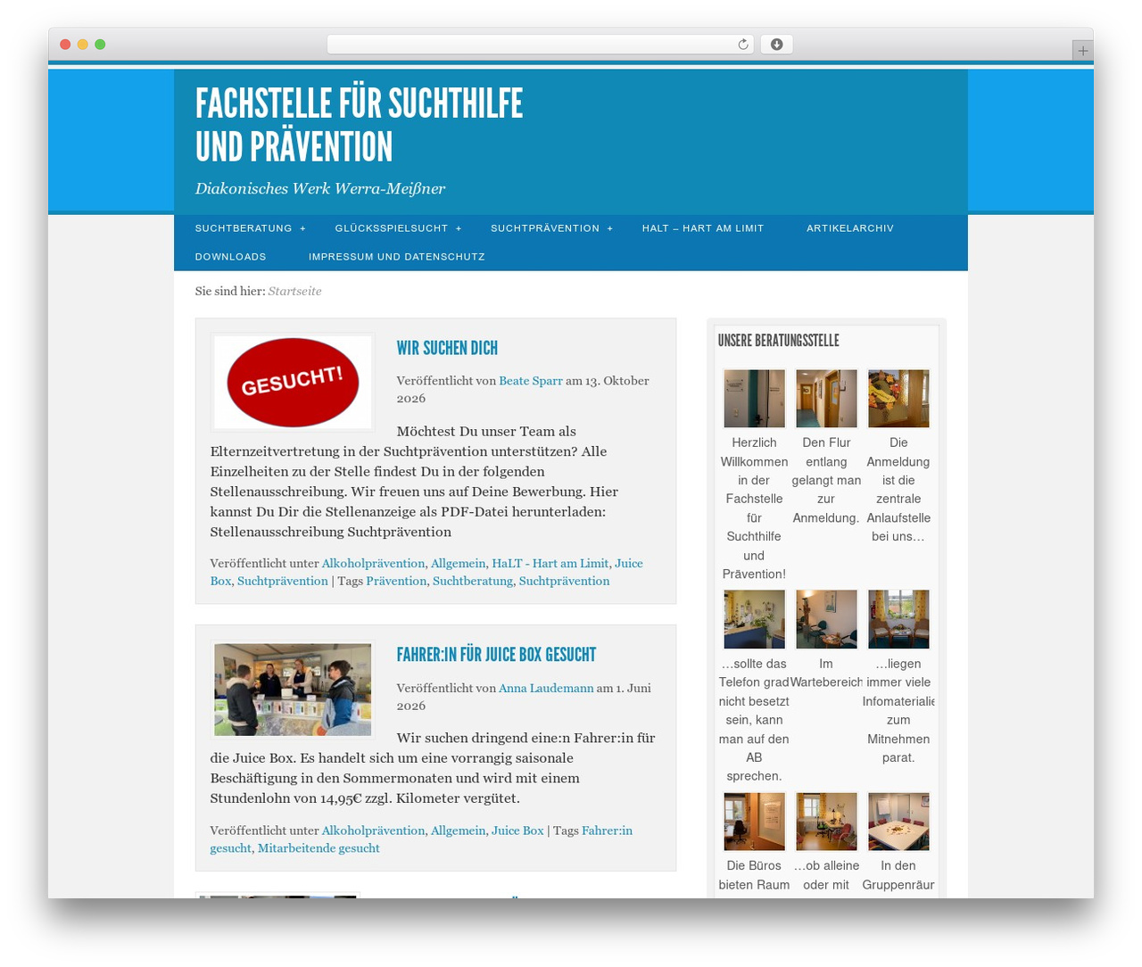 Live Wire WordPress theme design - suchtpraevention-eschwege.de
