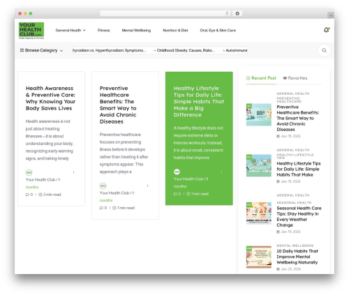 Magezix WP theme - urhealthclub.com
