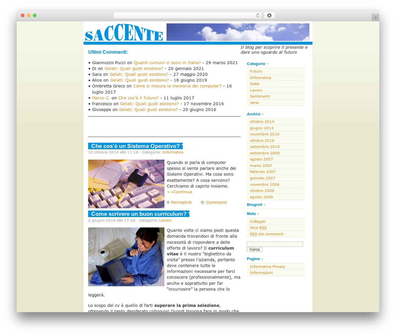New Spring WordPress page theme - saccente.it