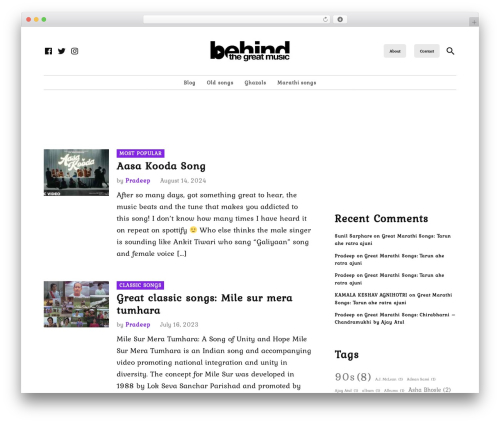 Newspack best WordPress magazine theme - behindthegreatmusic.com
