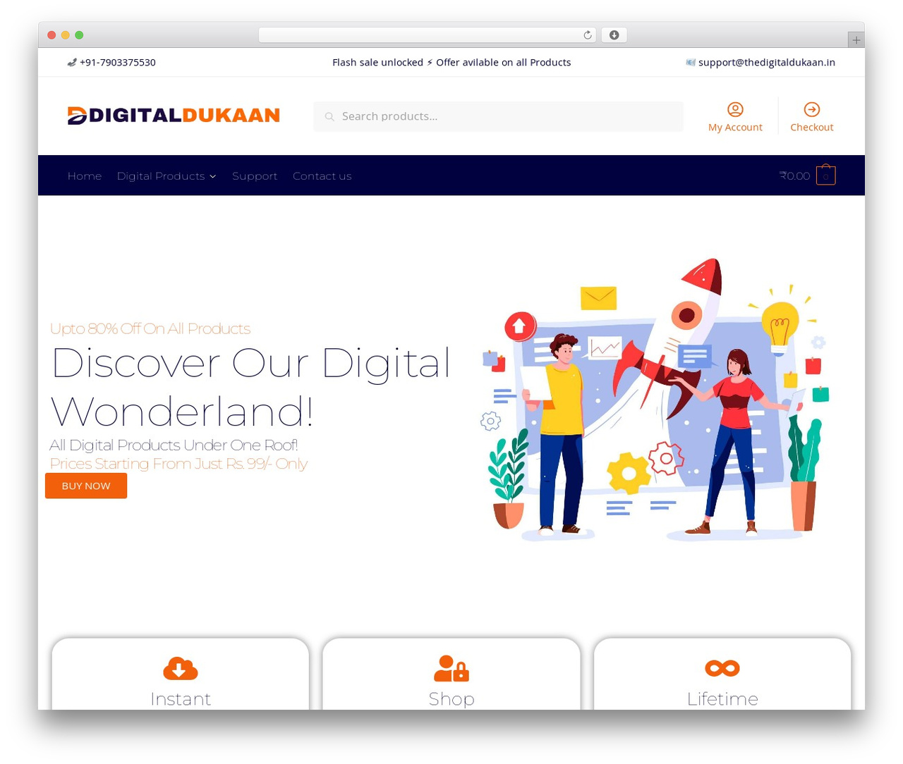 Shoptimizer WordPress store theme - thedigitaldukaan.in