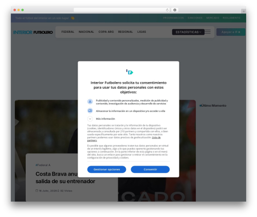 Syron WordPress website theme - interiorfutbolero.com.ar
