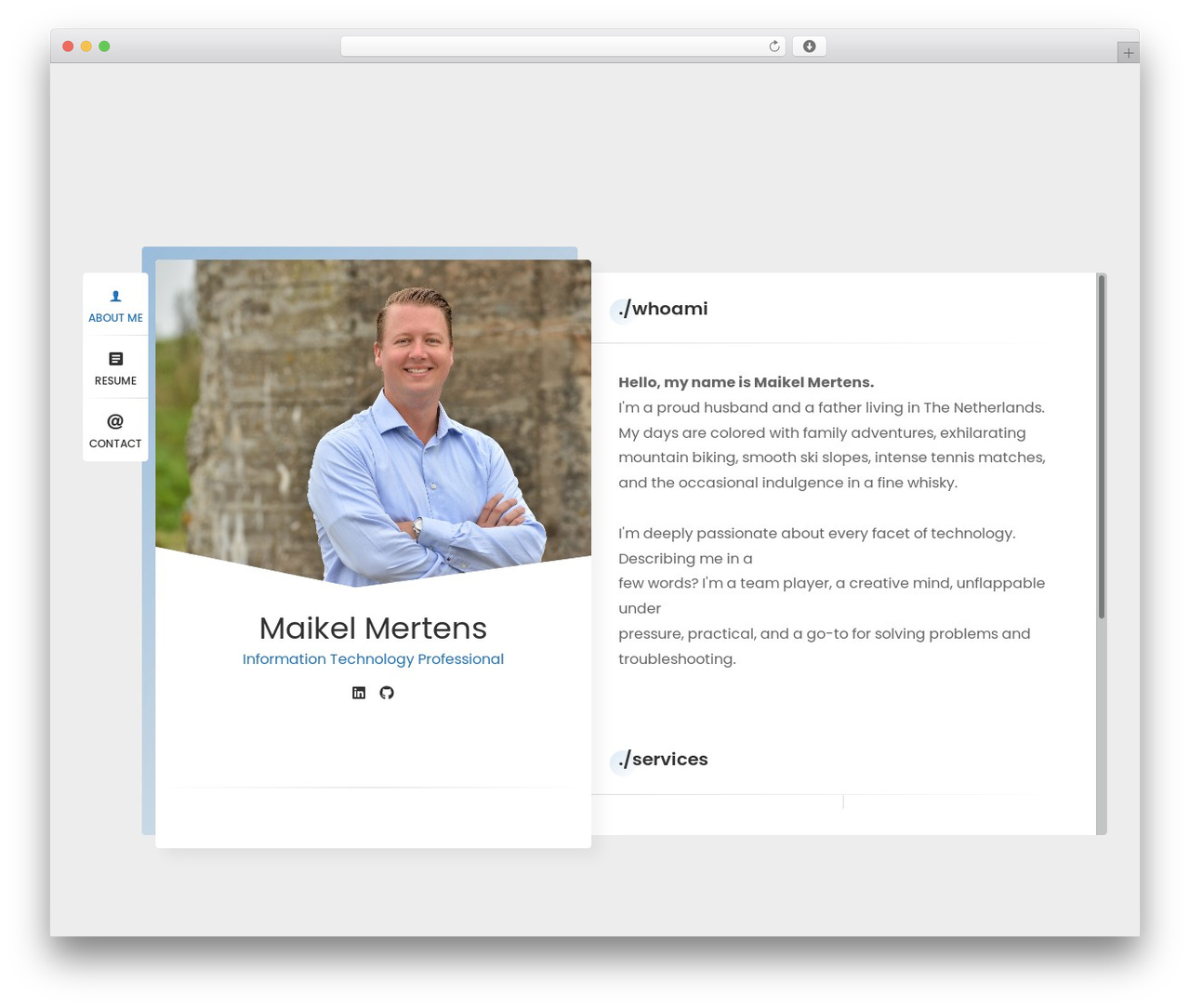 Theme WordPress ryancv - mertens.tech