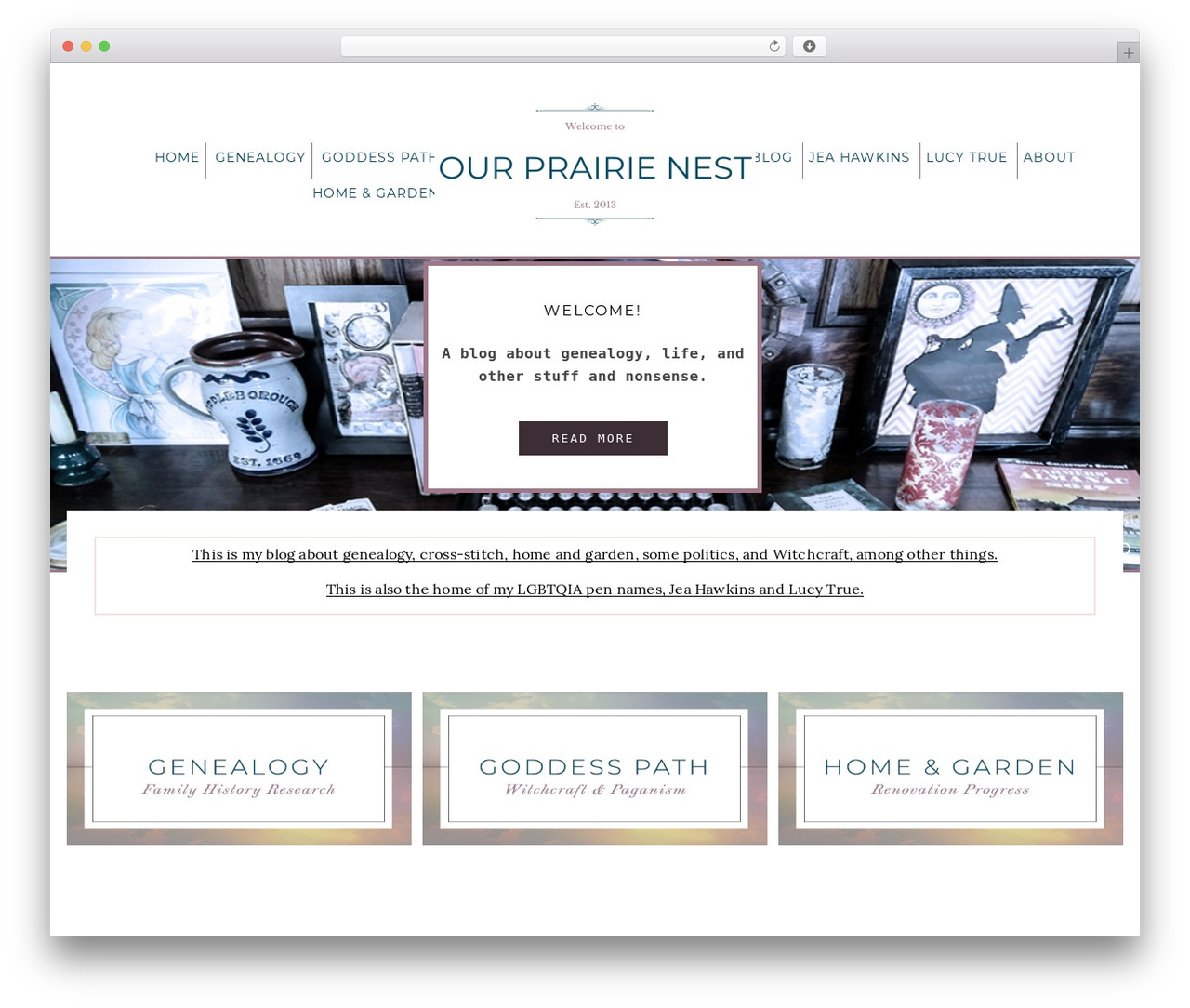 WordPress theme Genesis - ourprairienest.com