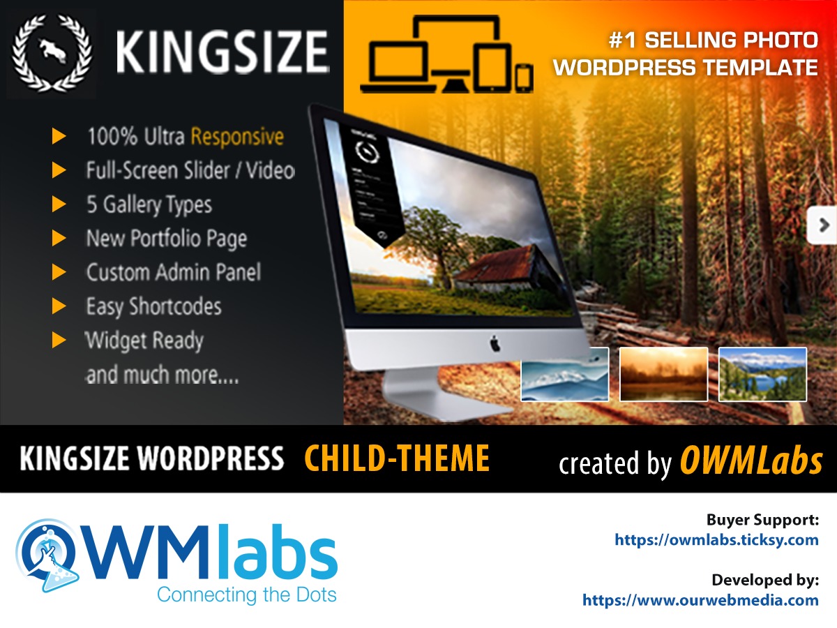 WordPress theme KingSize Child Theme by Dennis Kampf