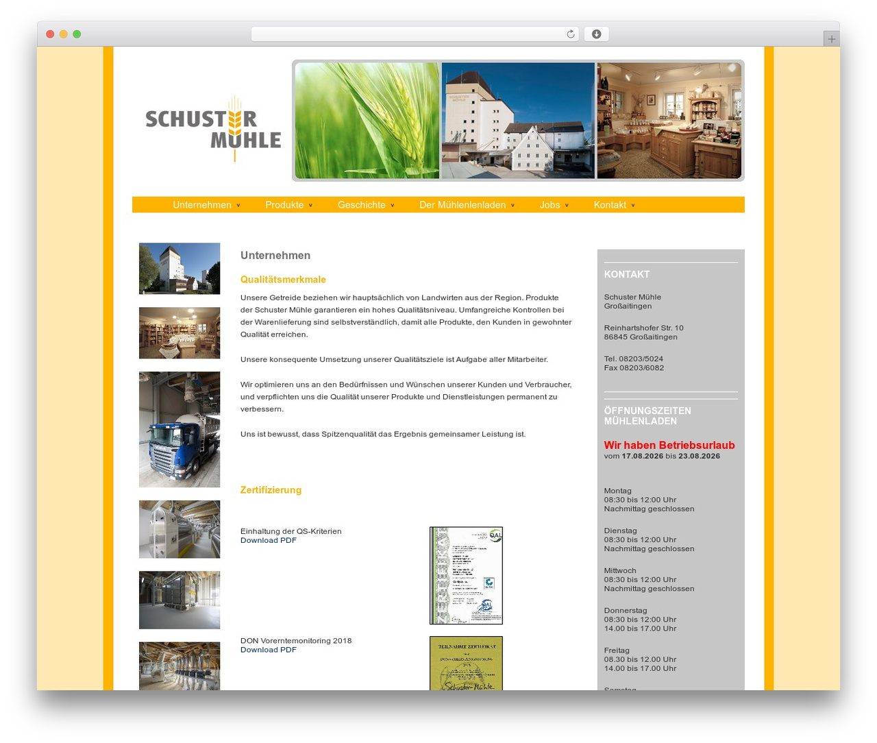 WordPress theme ReciPress - schuster-muehle.de