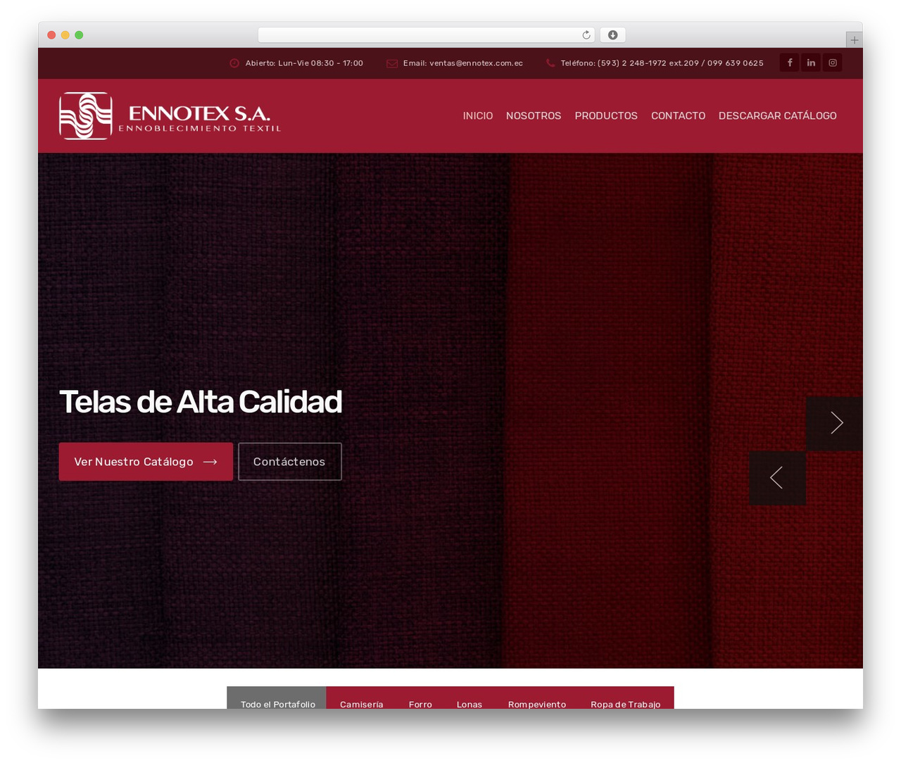 Interico WordPress theme design - ennotex.com.ec
