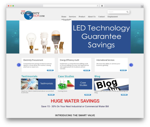 Aqua WordPress store theme - thecommodityshop.com