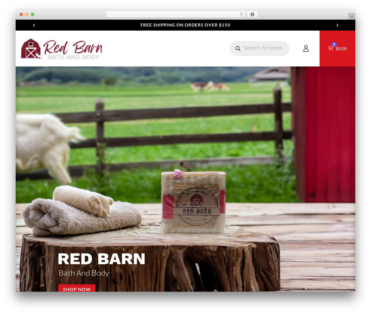 Divi WordPress theme - redbarnbathandbody.com