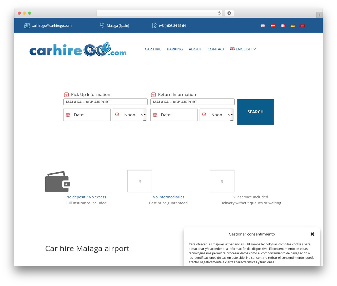 Divi WordPress website theme - carhirego.com