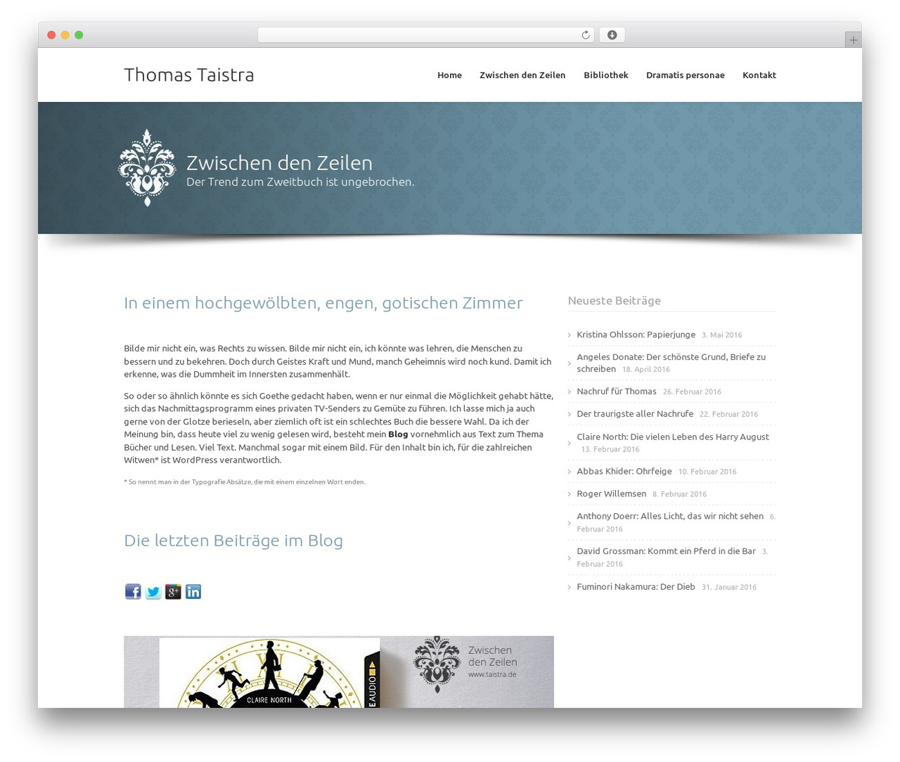 Meteor WordPress theme - taistra.de