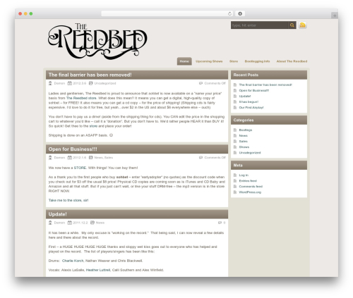 TheReedbed WordPress theme - thereedbed.com