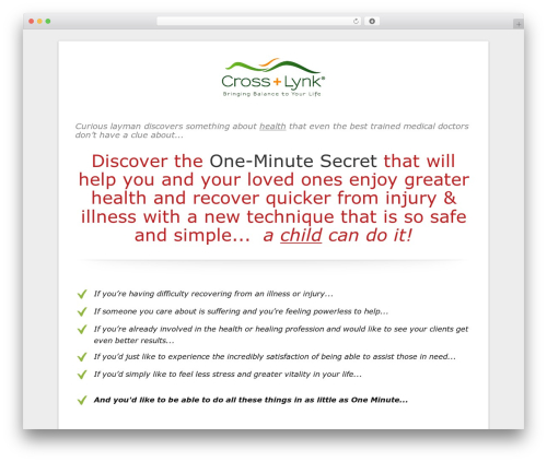 WordPress theme OptimizePress - theoneminutehealer.com