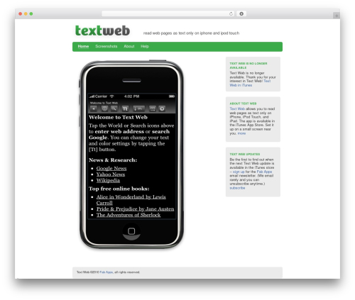 WordPress theme Text Web 1 - textweb.fabapps.com