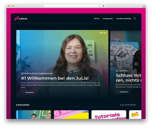 julithek WordPress website theme - mediathek.julis.de
