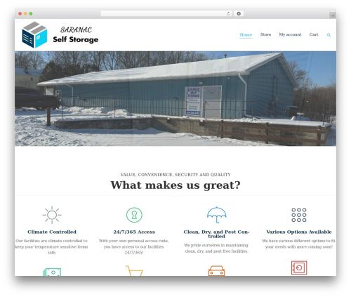 Storeup WordPress ecommerce theme - saranacselfstorage.com