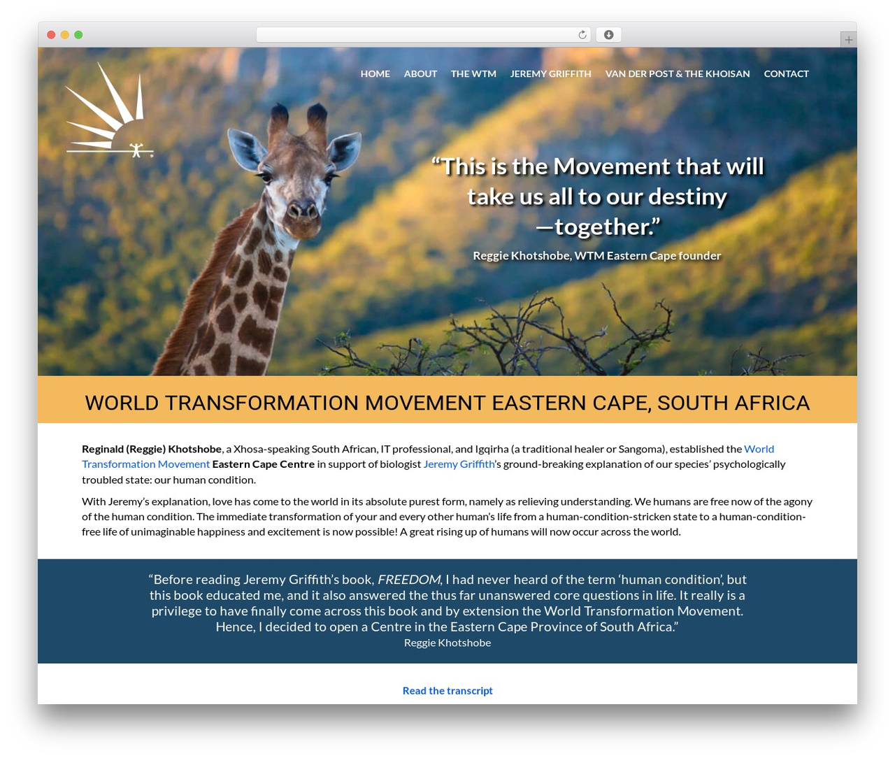 WTM Eastern Cape Child Theme WordPress theme design - wtmeasterncape.com