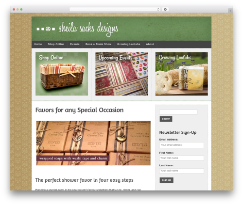 Patterned theme WordPress - sheilasacksdesigns.com
