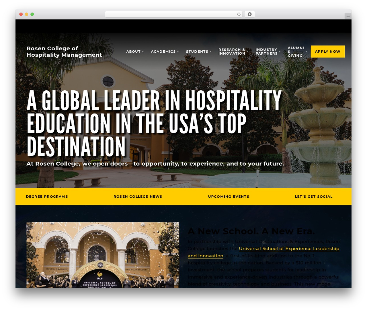 Hospitality Child Theme theme WordPress - hospitality.ucf.edu