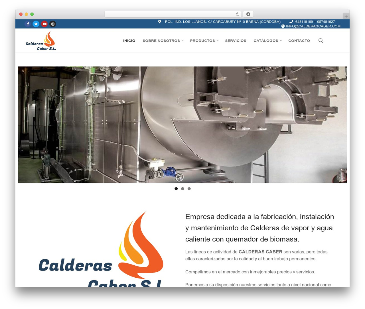 WP theme Customify - calderascaber.com